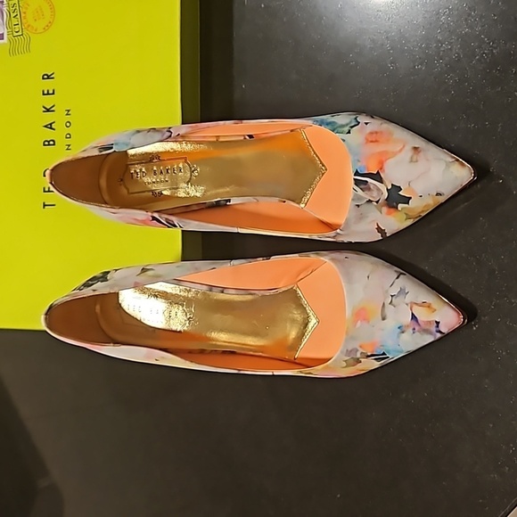 💕TED BAKER💕 Luceey Satin Pumps ~ Watercolor Abstract Floral Print 41 - Picture 2 of 15